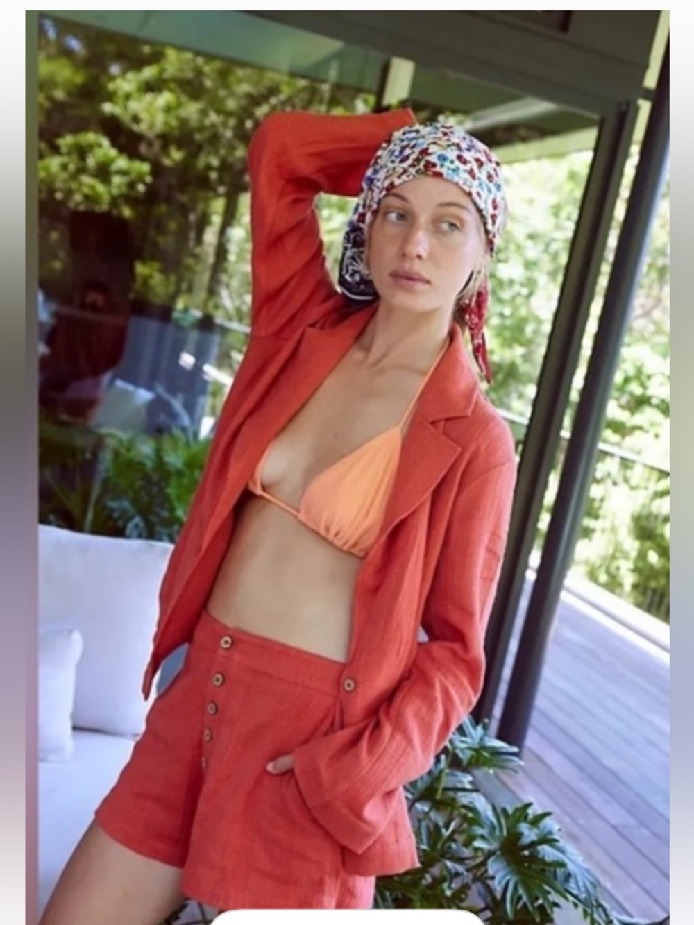 Free People Modern Shorts Set Orange Shorts With Matching Blazer Medium - Picture 1 of 5